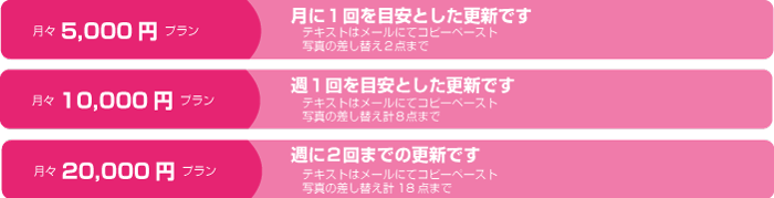 ホームページメンテナンスの保守料金